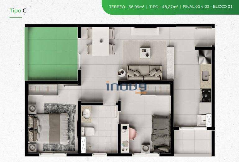 Apartamento à venda com 2 quartos, 48m² - Foto 13