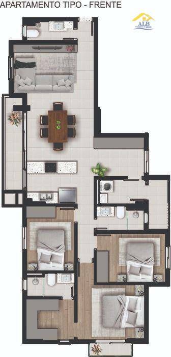 Apartamento à venda com 3 quartos, 128m² - Foto 2
