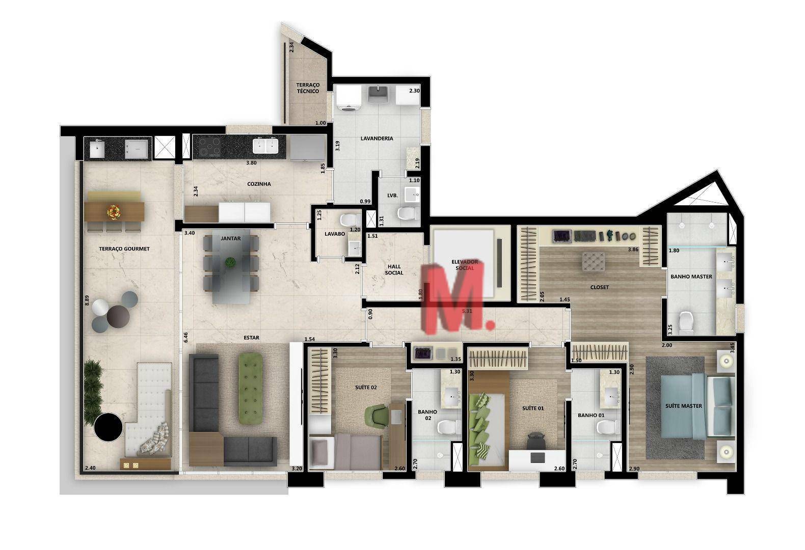 Apartamento à venda com 3 quartos, 151m² - Foto 30