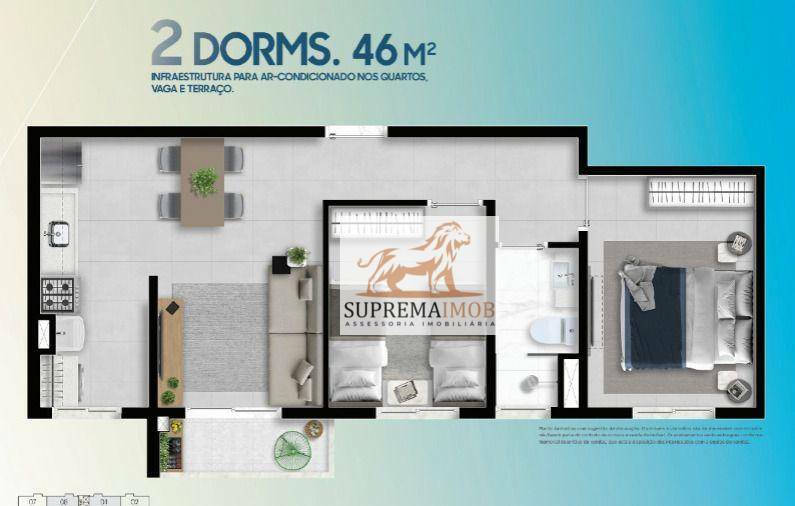 Apartamento à venda com 2 quartos, 46m² - Foto 7