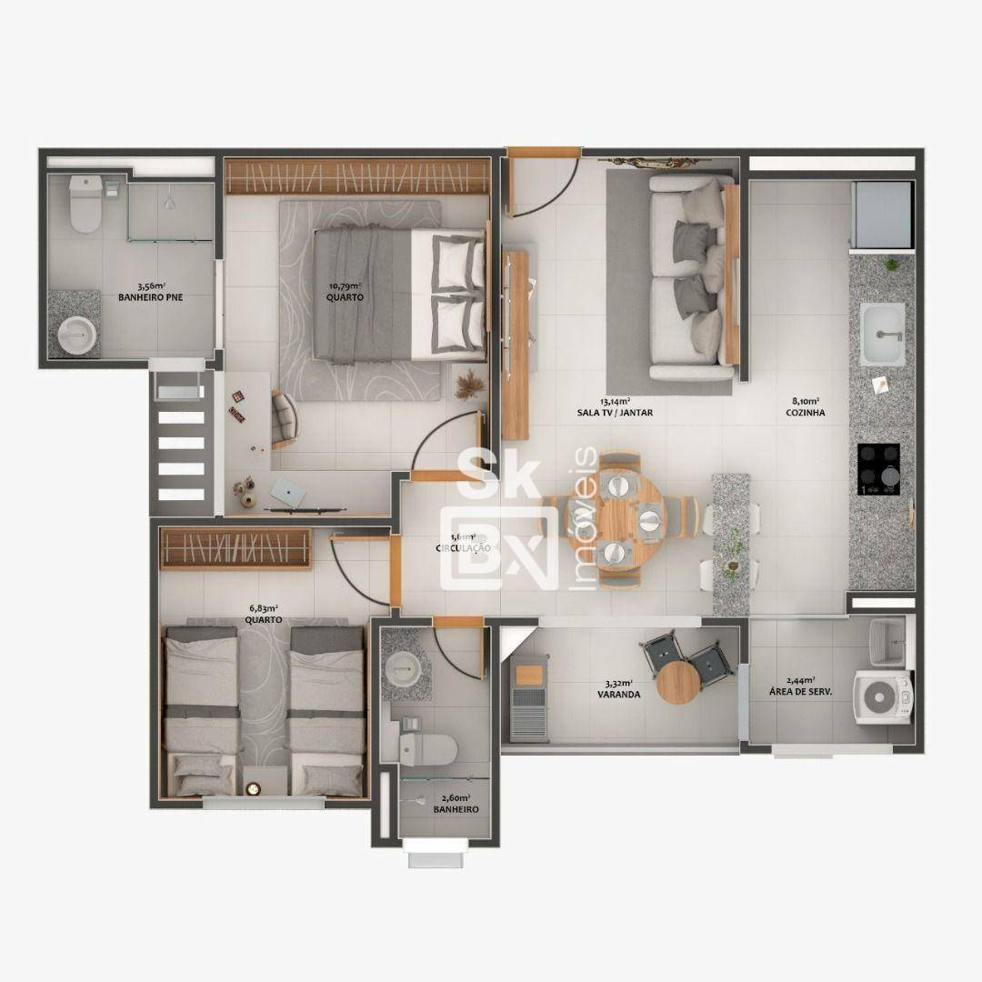 Apartamento à venda com 2 quartos, 59m² - Foto 16