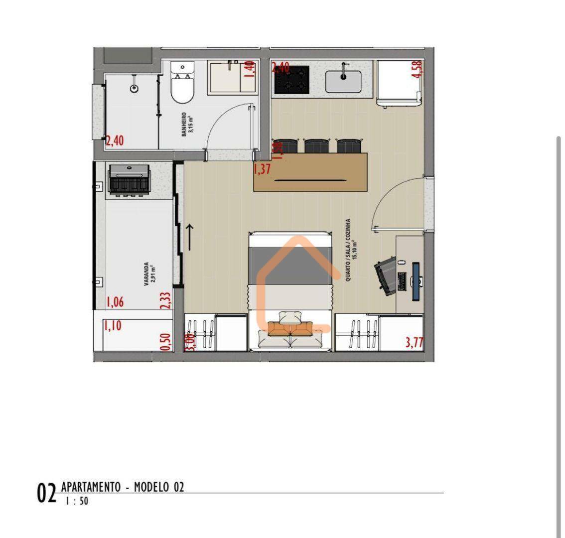 Kitnet e Studio à venda com 1 quarto, 25m² - Foto 6