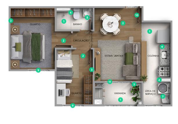 Apartamento à venda com 2 quartos, 47m² - Foto 10