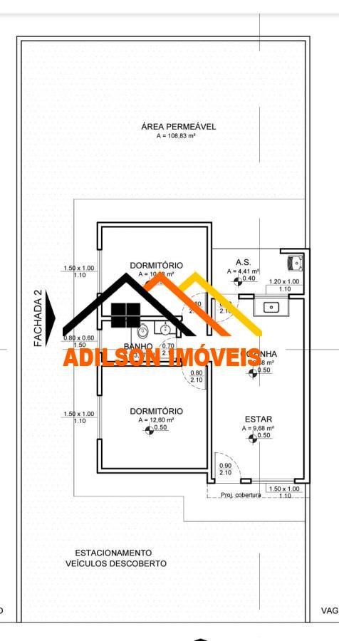 Casa à venda com 2 quartos, 60m² - Foto 1