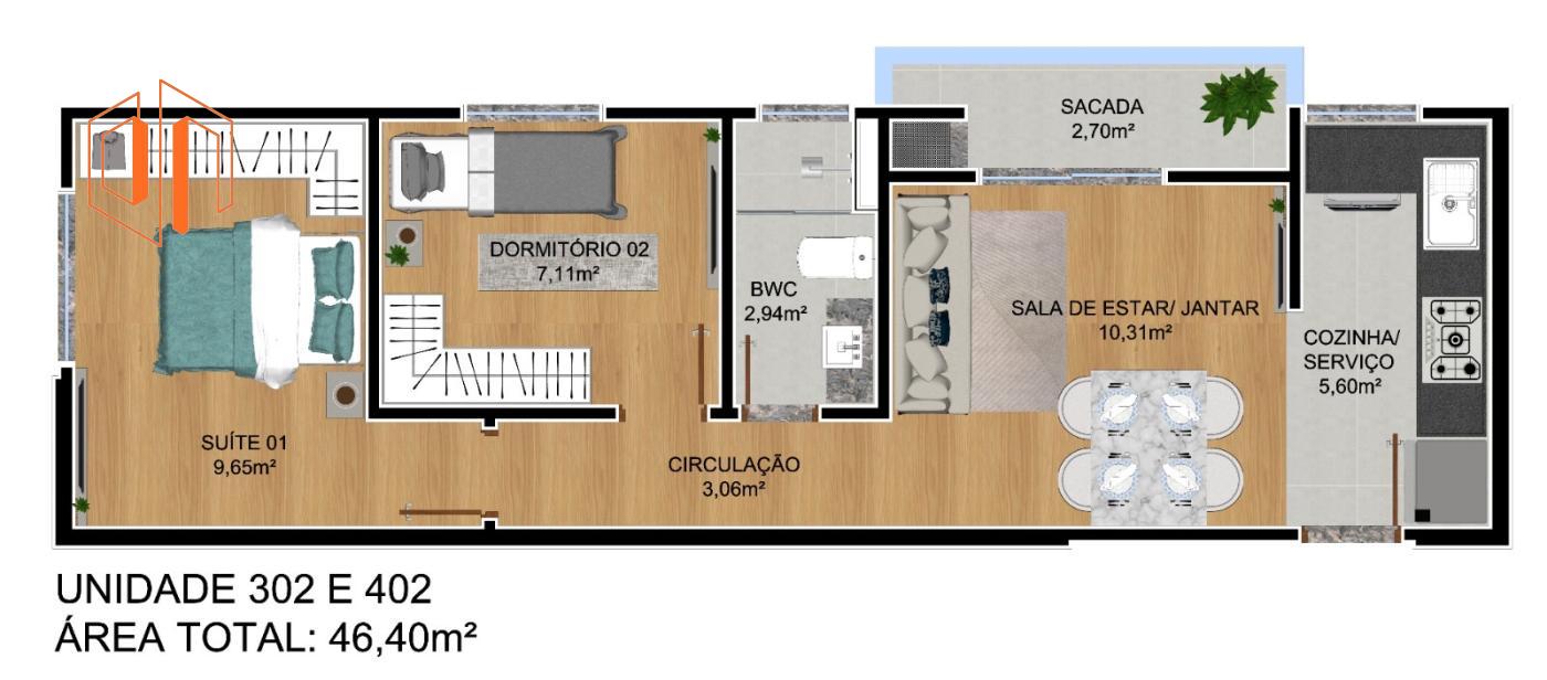 Apartamento à venda com 2 quartos, 47m² - Foto 23