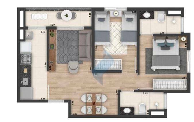 Apartamento à venda com 2 quartos, 52m² - Foto 11