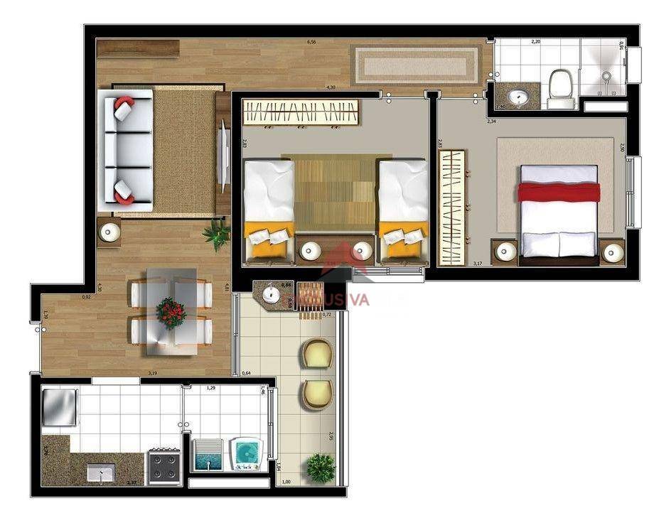 Apartamento à venda e aluguel com 2 quartos, 52m² - Foto 21