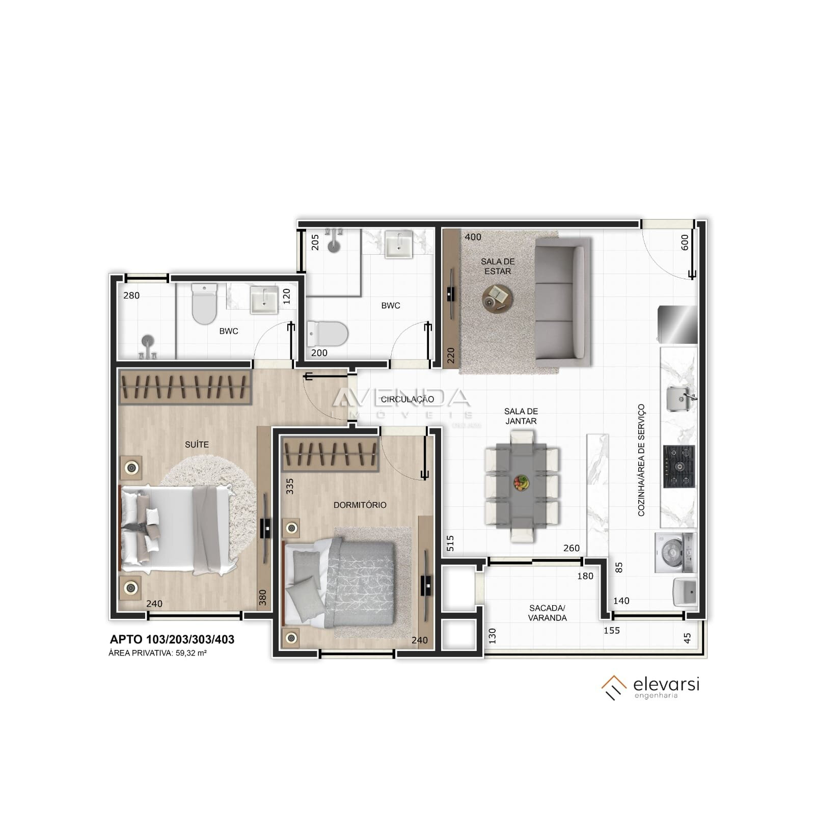 Apartamento à venda com 2 quartos, 59m² - Foto 10