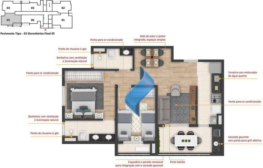 Apartamento à venda com 2 quartos, 51m² - Foto 4
