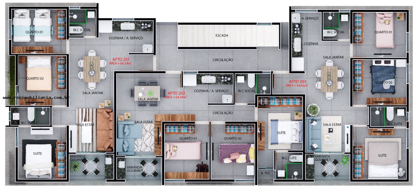 Apartamento à venda com 3 quartos, 64m² - Foto 6