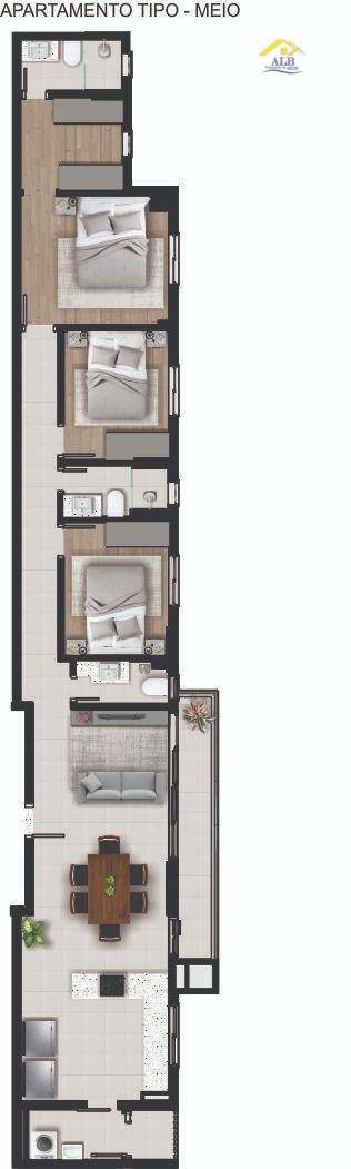 Apartamento à venda com 3 quartos, 128m² - Foto 3