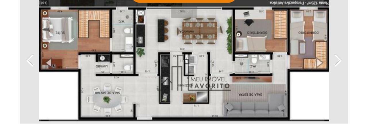 Apartamento à venda com 3 quartos, 125m² - Foto 2